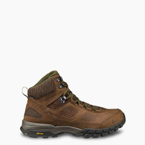 VASQUE | MEN'S TALUS AT ULTRADRY WATERPROOF HIKING BOOT IN BROWN/GREEN - Click Image to Close