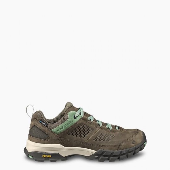 VASQUE | WOMEN'S TALUS AT LOW ULTRADRY WATERPROOF HIKING SHOE IN BROWN/GREEN - Click Image to Close